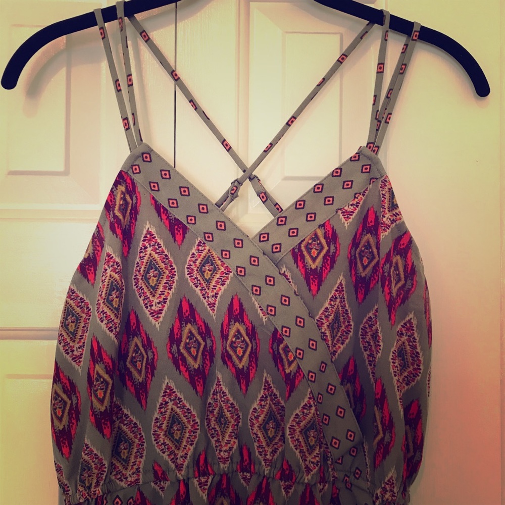 Xhiliration Patterned sundress with pockets